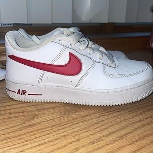 Nike Air Force 1 White/Red Size 3.5Y